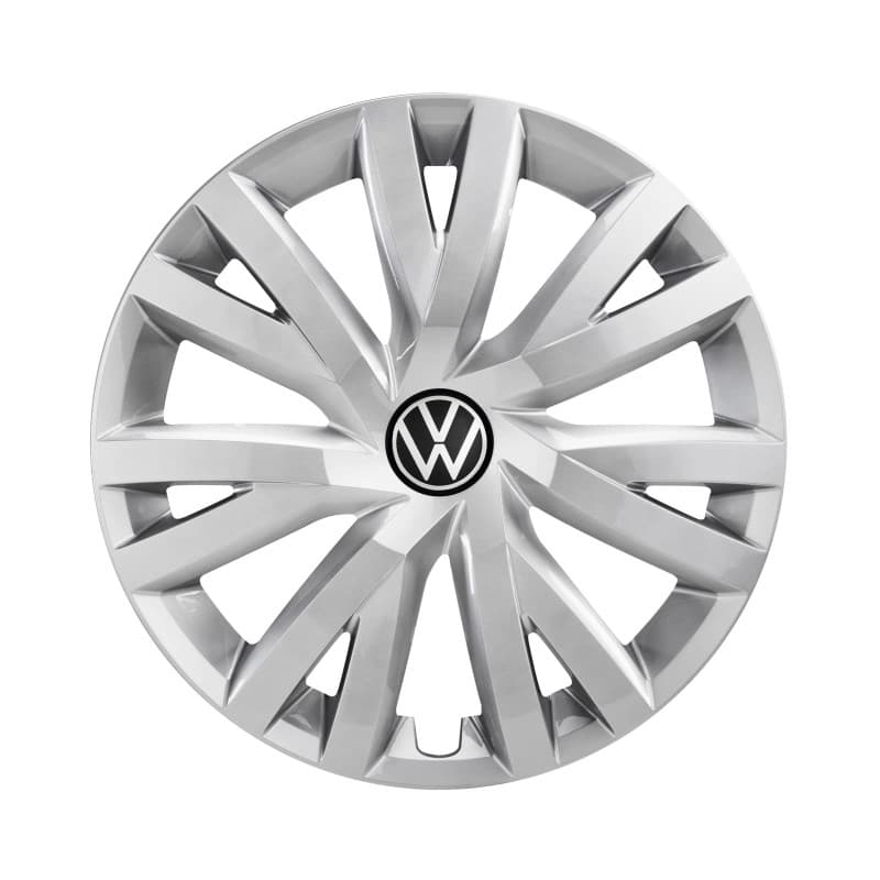 Volkswagen 5H0071456UWP Lot de 4 enjoliveurs en Acier 16" Argenté Brillant