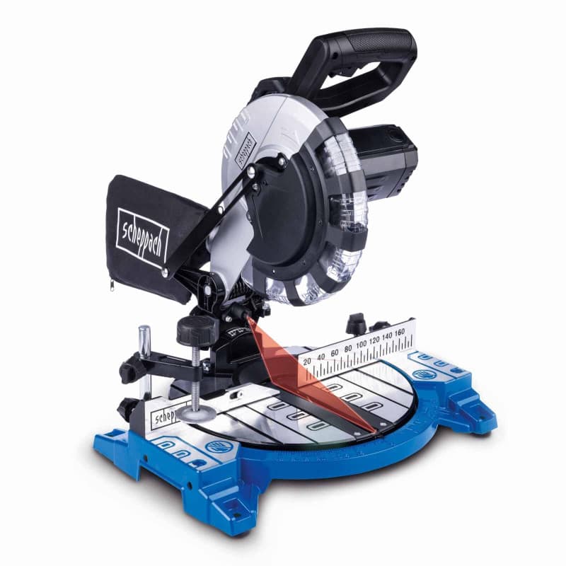 Scheppach HM210L Scie à onglet pendulaire | Puissance 1500 W | Hauteur de coupe/largeur 60 & 120 mm | Lame de scie Ø 210 mm | Tê