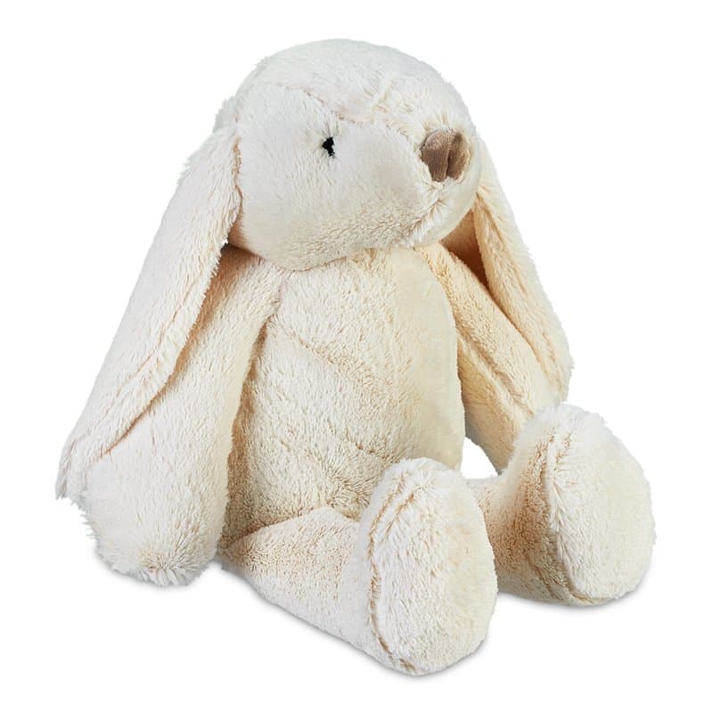 Relaxdays Butoir de Porte Lapin, Tissu Doux, Sable, cale-Porte Sol, butée déco, HxLxP : 22x21x24 cm, intérieur, crème
