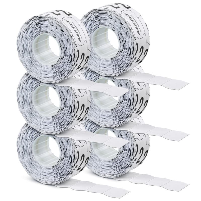 Étiquettes pour SATO Judo Pince à Etiqueter (26x16 mm, 2 lignes, 6.000 étiquettes, papier blanc, adhésives permanentes
