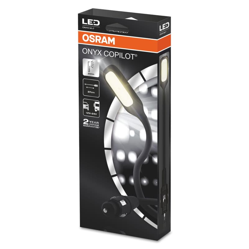 OSRAM Onyx Copilot M+ 7, liseuse LED pour l'intérieur du véhicule, Connexion Via Allume-Cigare, Onyx M+7, boîte Pliante (1 pièce