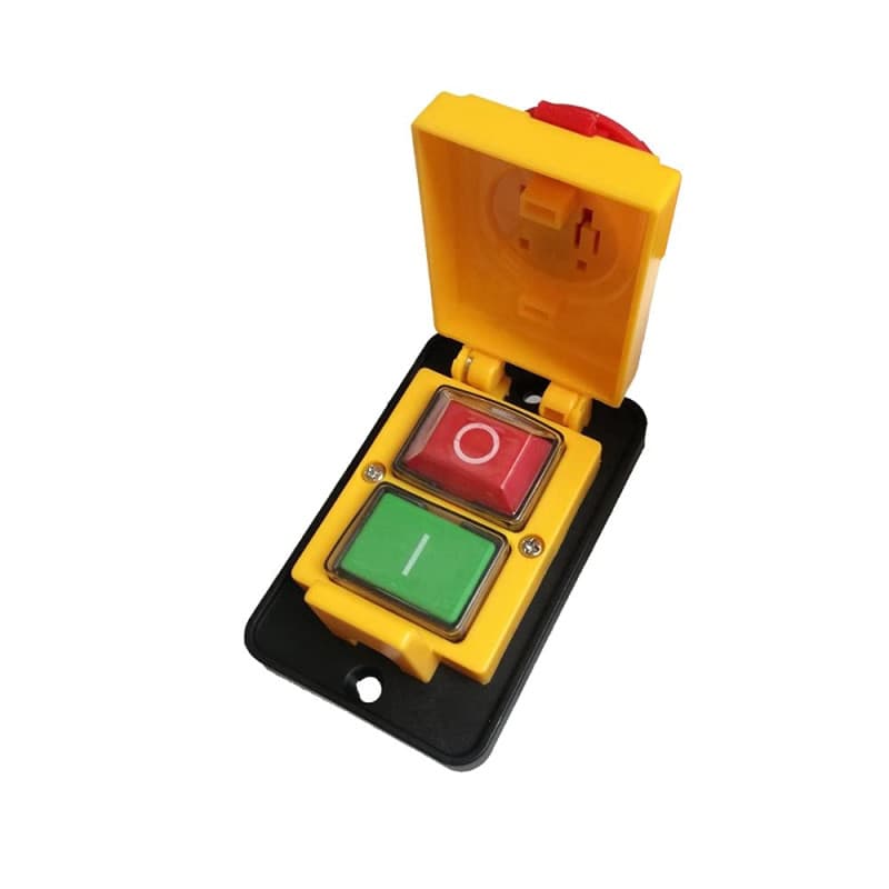 Trade-Shop Interrupteur principal marche/arrêt pour machines 16 A 250 V pour scie circulaire, scie à ruban, perceuse d'établi, s