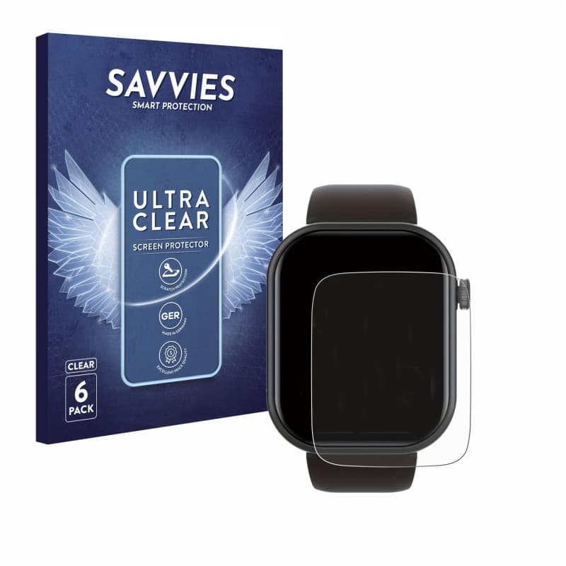 savvies Protection Ecran pour Smartwatch IDW13 / IDW15 / IDW19 1.8" (6 Pièces) - Film Protection Ultra Clair
