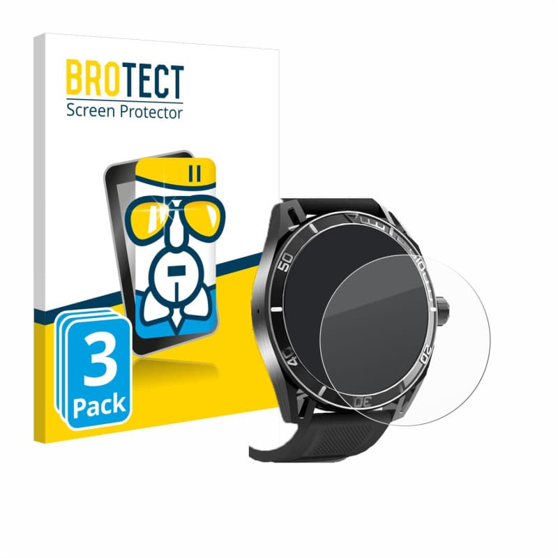 brotect Protection Écran Verre pour Yuede Smartwatch 1.43" (rond) (3 Pièces) Film Protecteur Vitre 9H [Anti-Rayures, Transparent