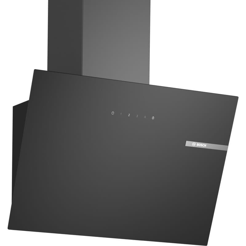 Bosch DWK65DK60, Hotte murale Série 2, 4 vitesses d'aspiration dont 1 intensive, 60cm, Noir avec finiton en verre
