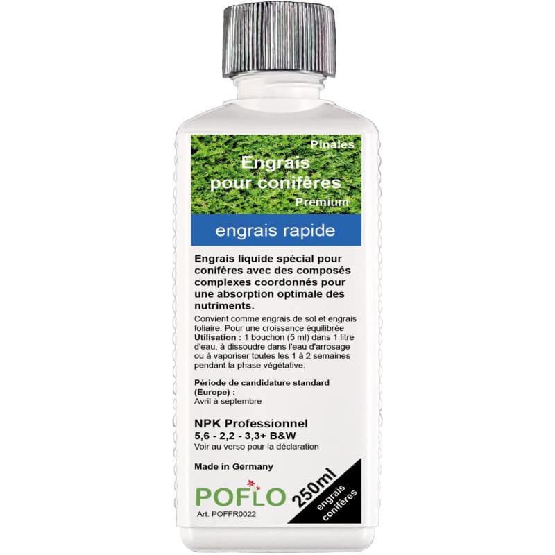 Engrais pour conifères. Fertilisez les sapins, les épicéas, les pins, engrais liquide premium de la gamme professionnelle 250ml