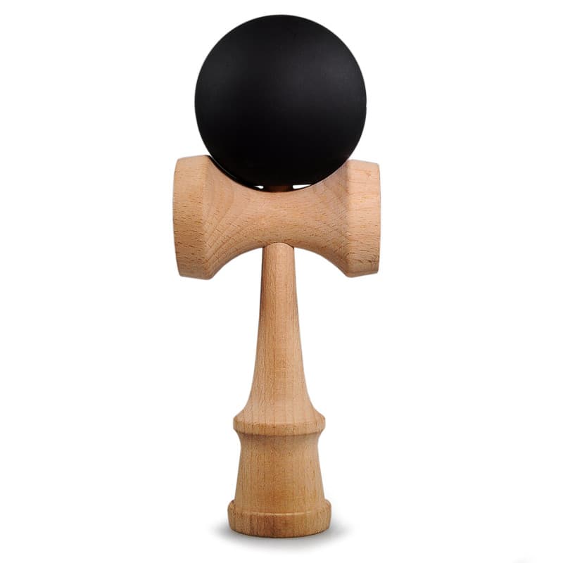 Ganzoo Kendama en Bois de hêtre véritable, Model 'Mat Black', Japonais Jeu d'adresse