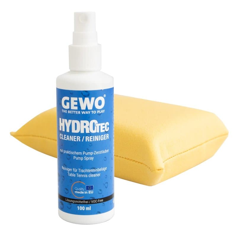 Gewo HydroTec Kit de Nettoyage pour Tennis de Table, Spray Grip avec éponge de Nettoyage absorbante, nettoyant sans solvant pour