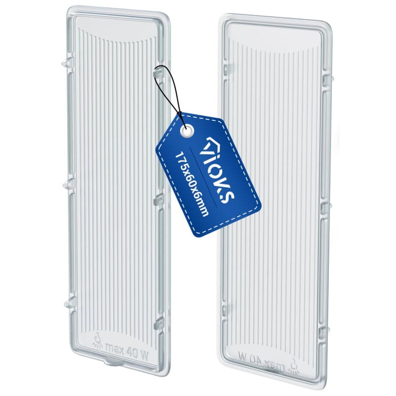 VIOKS Lot de 2 couvercles de lampe pour hotte aspirante 175 x 60 mm Remplacement pour Bosch Siemens 264984 00264984 Cache lumièr