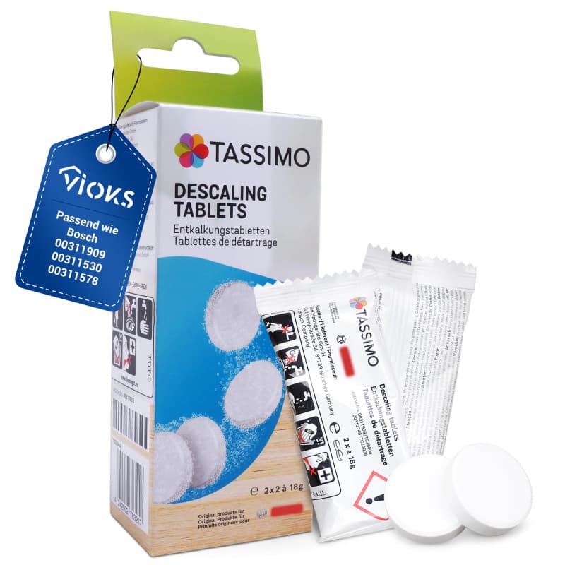 VIOKS Lot de 4 tablettes détartrantes de rechange pour machine à café Bosch Siеmens 00311530 311909 00311909 - Tablettes détartr