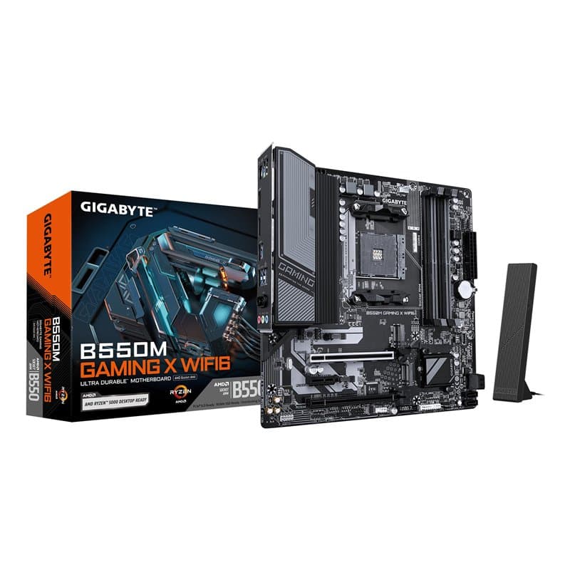 GIGABYTE B550M Gaming X WIFI6 Carte mère - Processeurs AMD Ryzen 5000, VRM 5+3 Phases, jusqu'à 3200 MHz DDR4, 1x M.2 PCIe 4.0 +