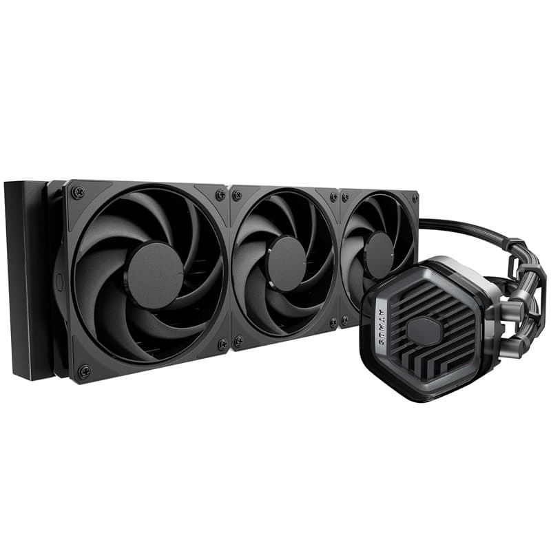 Cooler Master MasterLiquid 360 Atmos Stealth Watercooler CPU - Kit Watercooling AIO (TDP 300W), Pompe à Double Chambre, Ventilat