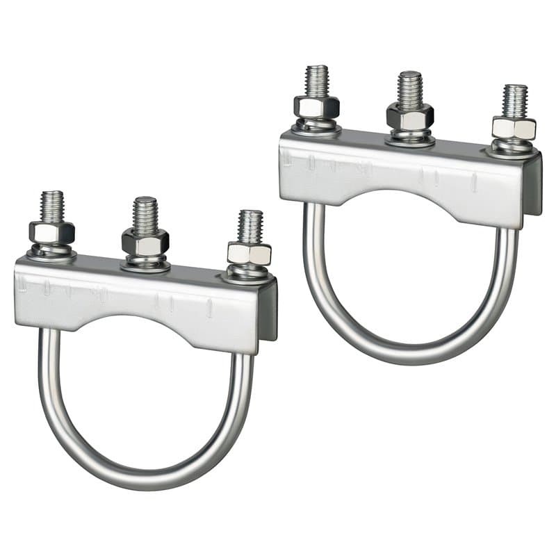 AUTOLIGHT 24 - Lot de 2 supports de roue jockey 70 mm pour remorques de voiture, colliers de serrage pour timon rond, colliers d