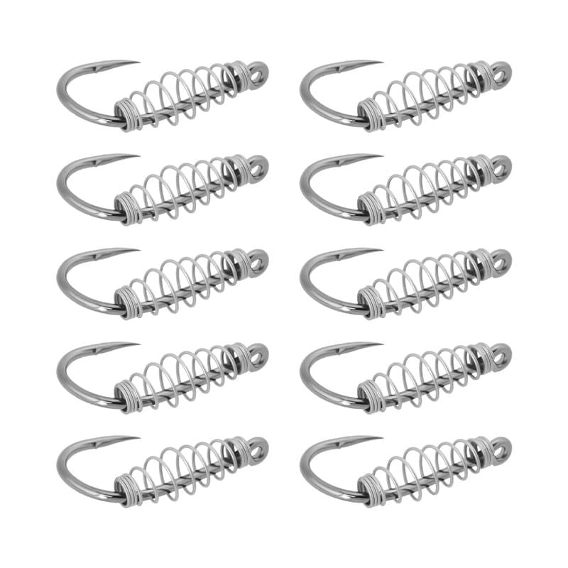 ECSiNG Lot de 40 hameçons à ressort pour pêche au poisson-chat Compatible avec la pâte à appâts électriques (taille #10)