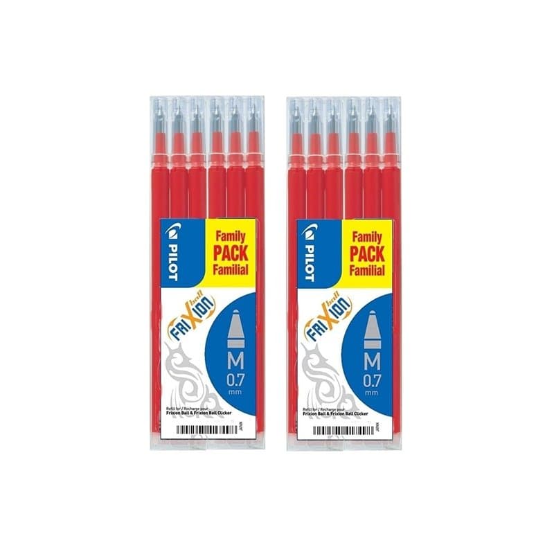 Pilot FriXion Ball Lot de 12 recharges pour stylo roller, 0,7 mm, noires, 4 ensembles de 3 recharges