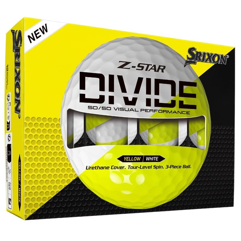 Srixon New Z-Star Divide 2025 Boules de golf, douzaine (jaune/blanc)