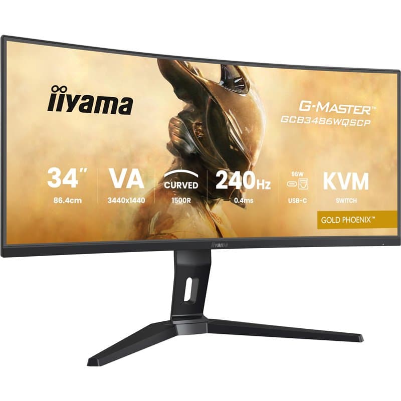 iiyama G-Master GCB3486WQSCP-B1 UWQHD incurvé 34" 240 Hz, 0,4 ms, FreeSync Premium, 3440 x 1440, 2 x HDMI (2.1), 1 x DP, 1 x Typ