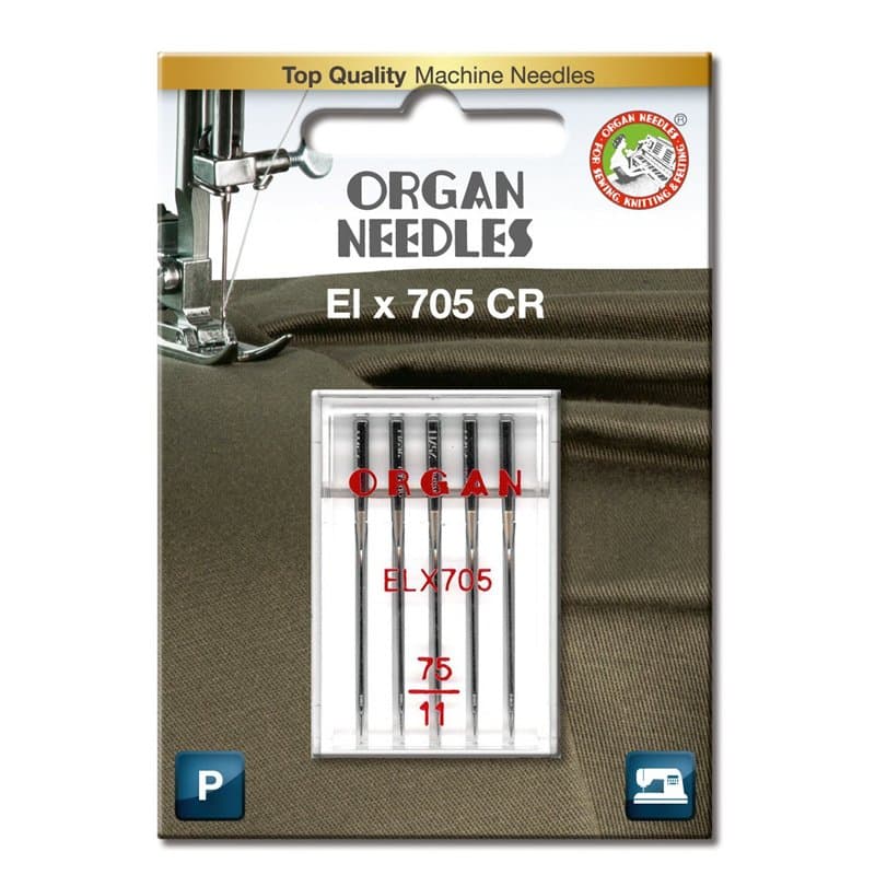 Organ Needles Surjeteuse ELX705# 75/11 x 5 Aiguilles, Silber
