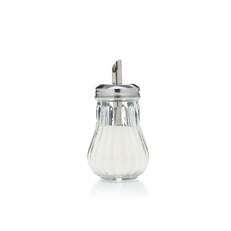 KitchenCraft - Sucrier Doseur en Verre, Style Rétro, 7 x 7 x 13.5 cm