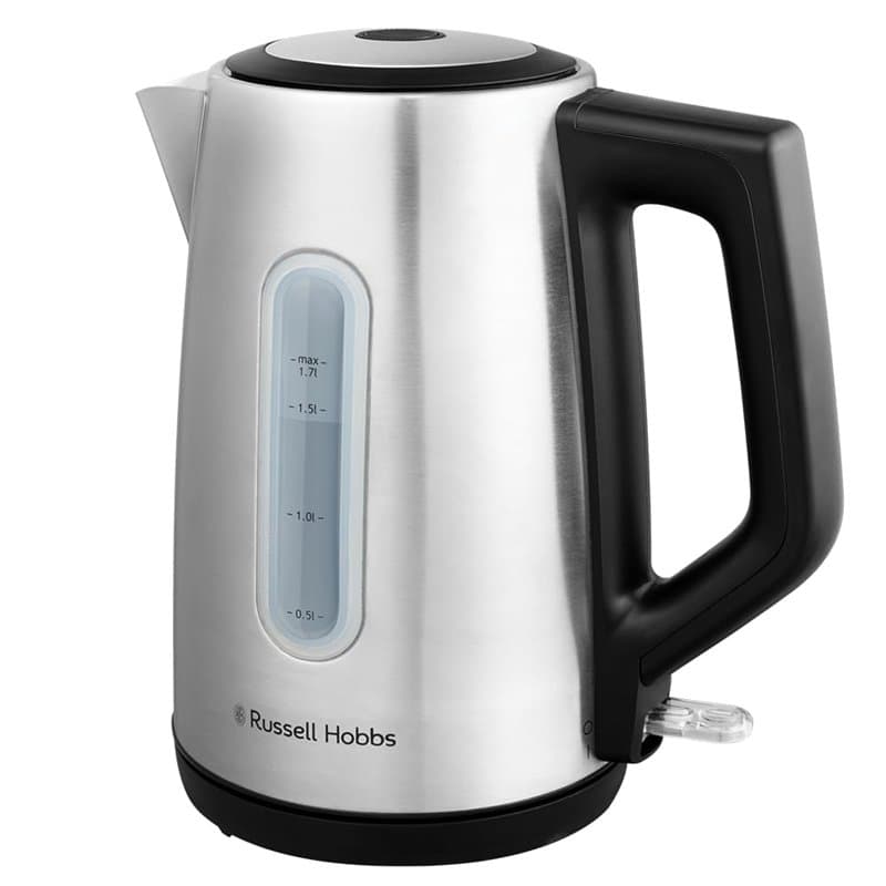 Russell Hobbs Bouilloire électrique (Eau chaude, thé, café, 1,7L, couvercle à ouverture par pression, bec verseur parfait, filtr