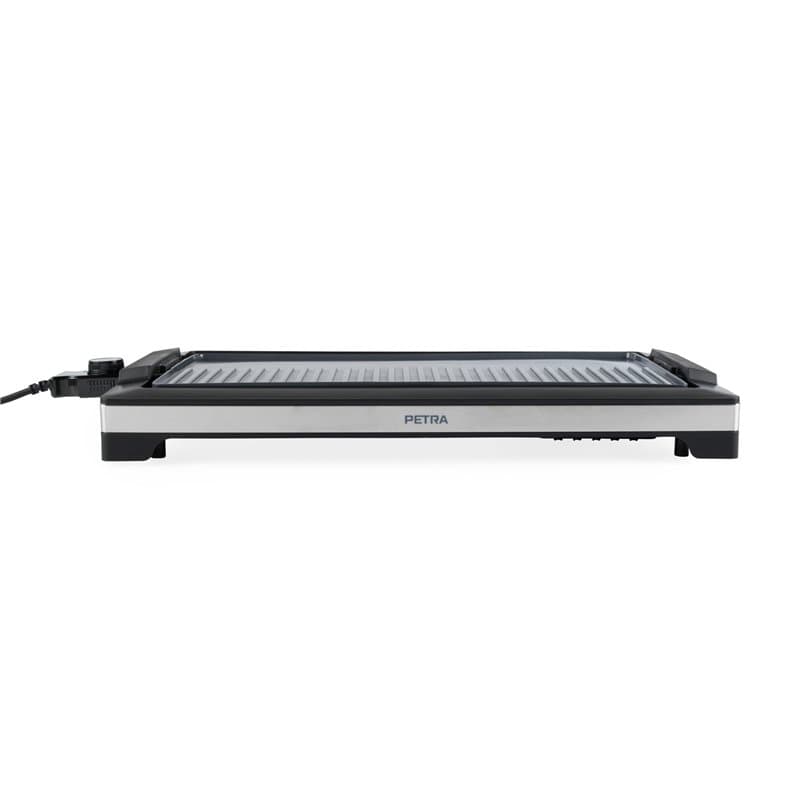 Petra Grill Électrique 2 en 1 - Double Plaque de Cuisson Antiadhésive, Grill Plat & Plaque de Cuisson, Poignée Résistante, Bac d
