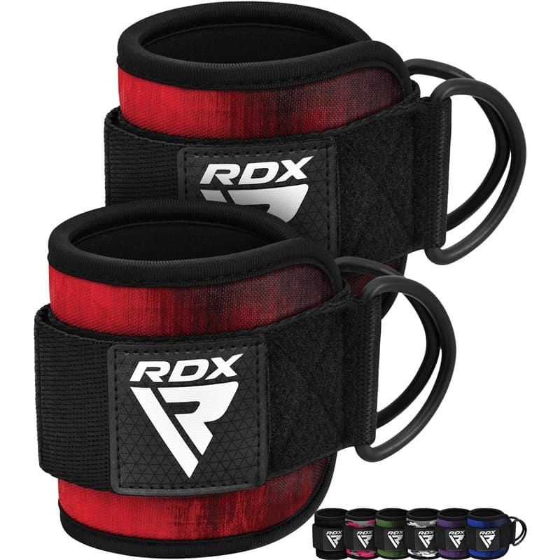 RDX Sangle Cheville Musculation Anneau D'Haltérophilie Machine Fixation Ankle Straps, Poignet Wraps Fitness Entraînement, Exerci