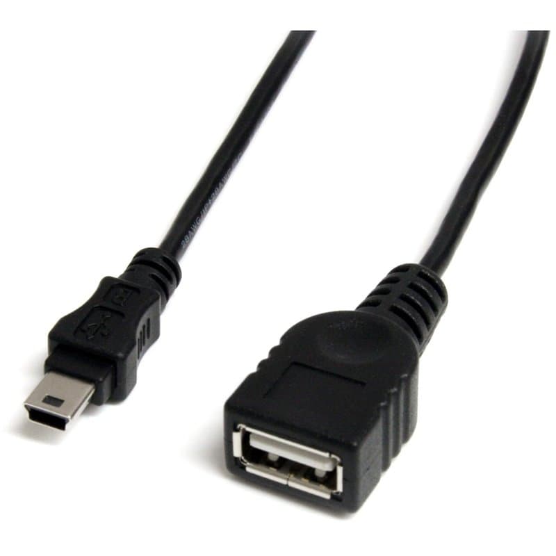 StarTech.com Câble Mini USB 2.0 de 30cm - Cordon USB A vers Mini B - Femelle / Mâle - Noir (USBMUSBFM1)