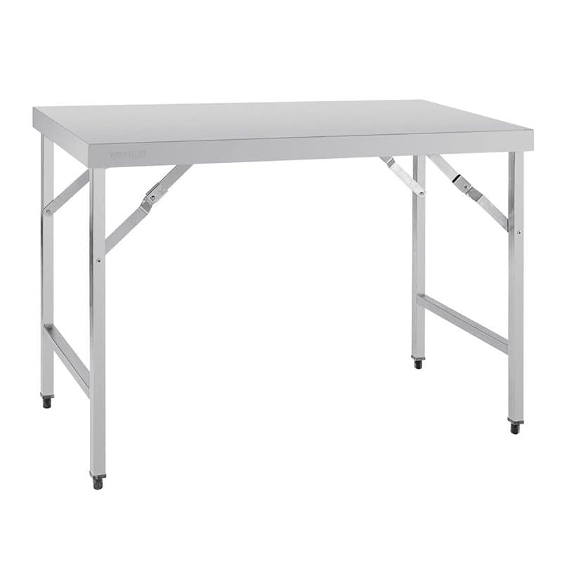 Vogue Table pliante en acier inoxydable poli, taille : 900 (H) x 1200 (L) x 600 (P) mm, utilisation intérieure et extérieure, CB