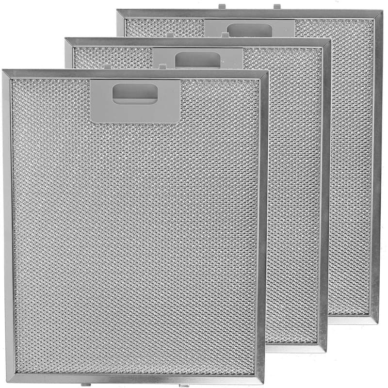 Filtre en maille métallique Spares2go pour hotte/extracteur d'air/grille d'aération (lot de 3 filtres, 30 x 25 cm, argenté)