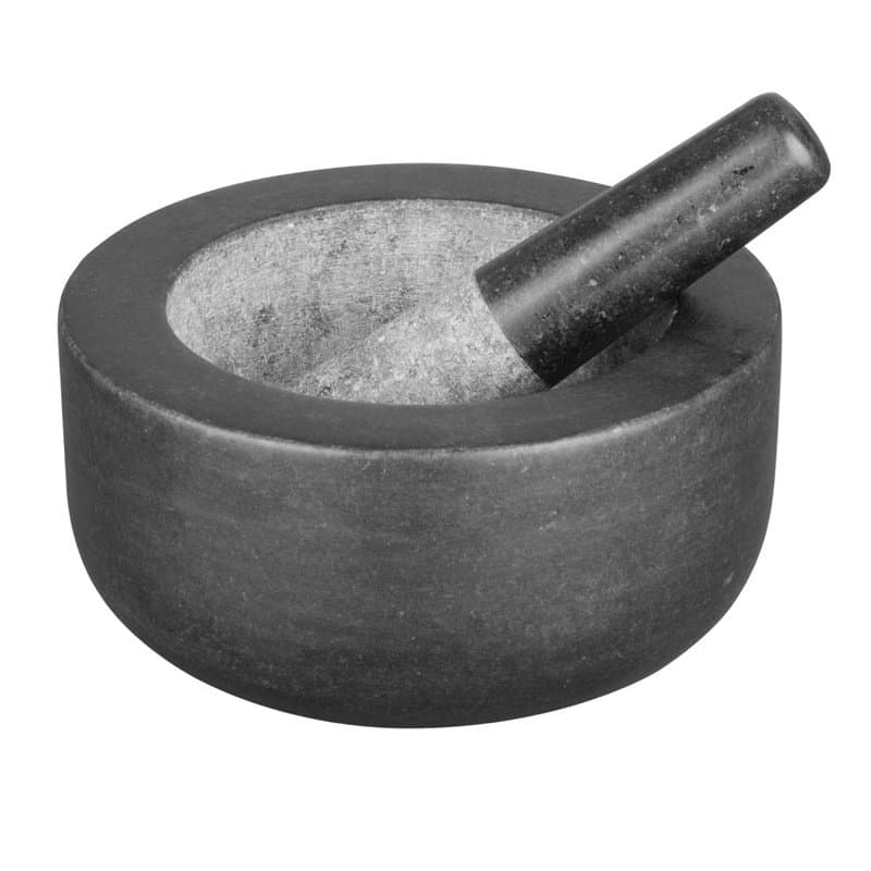 Vogue Pilon et mortier en granite, noir, 203 (Dia) mm, usage professionnel et domestique, GG016
