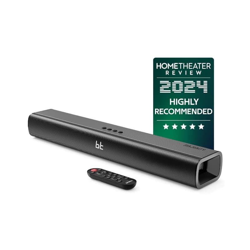 Majority Naga 60 Barres de Son Bluetooth Murale pour TV | Son 3D Home Cinema avec 120W et 2.1 Enceintes | Connexions HDMI, AUX,