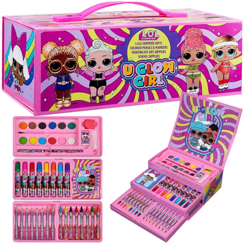 L.O.L. Surprise! Coloriage Enfant Malette Dessin Enfant Crayons de Couleur Feutres Peinture Enfant Fille, Coffret Dessin Fille,