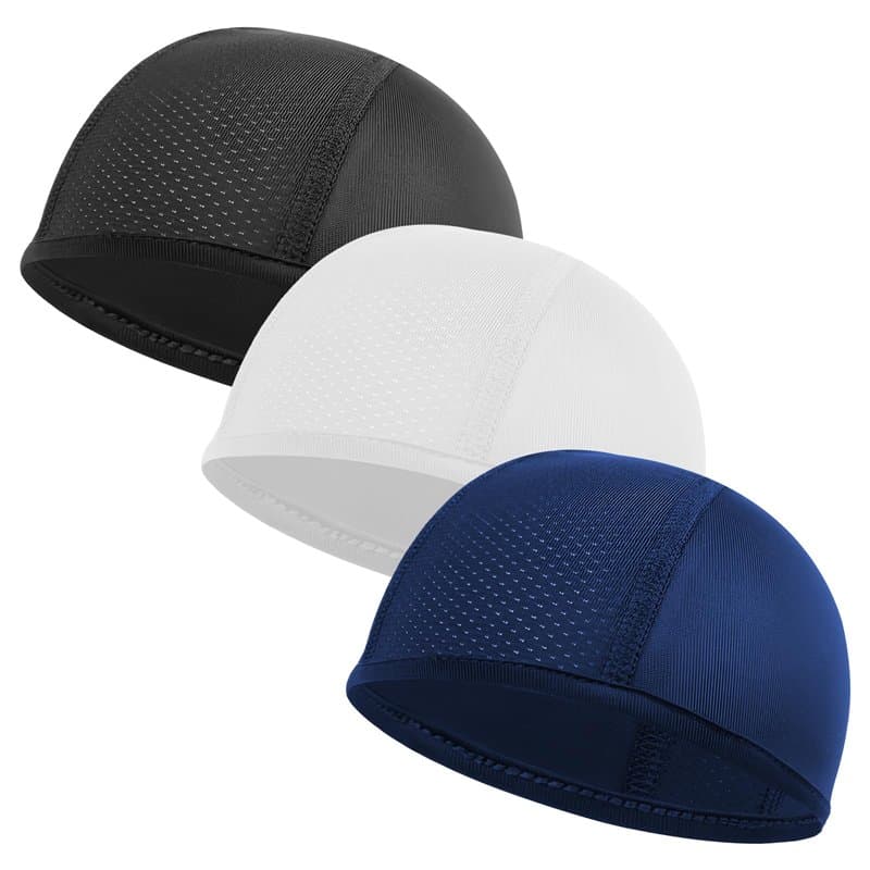 Granvoo 3PCS Doublure de Casque de Vélo, Bonnet de Course pour Homme Femme, Casquette de Cyclisme Respirante Été, Chapeau de Cou