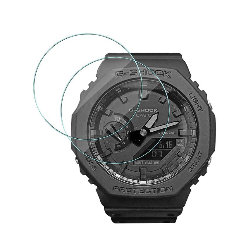 2 Pack | Protection d'écran Verre Trempé Anti-Rayures compatible avec Casio G-Shock GA-2100 / GA-B2100