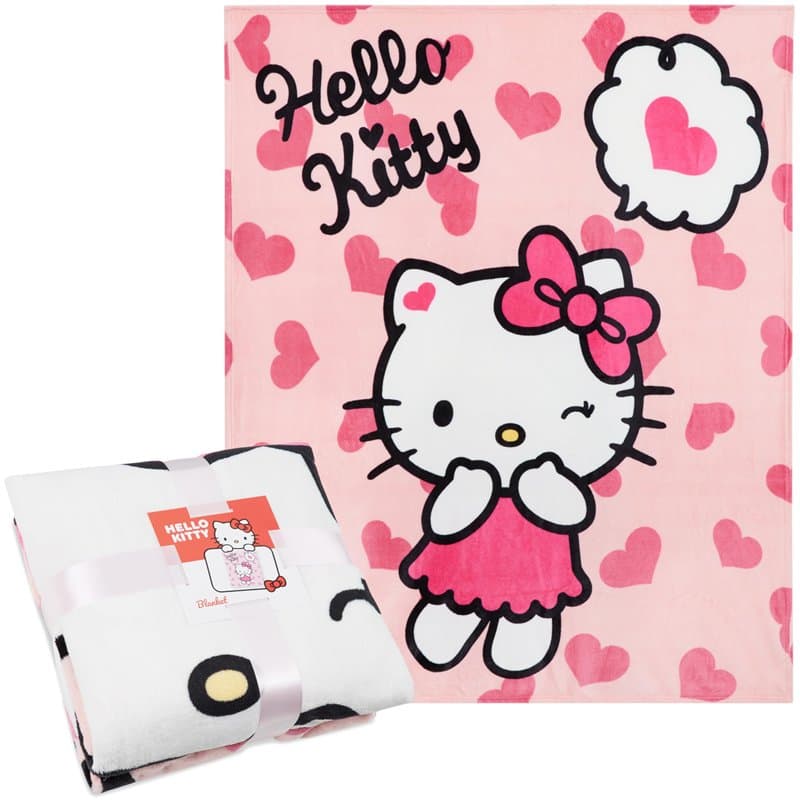 Hello Kitty Couverture Polaire Douce, 150×130 cm - Cadeau pour Elle