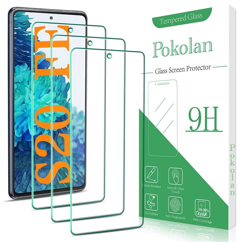 Pokolan Lot de 3 Verre Trempé pour Samsung Galaxy S20 FE, S20 FE 5G Film Protection écran, 0.33mm Ultra Trasparente, Dureté 9H,