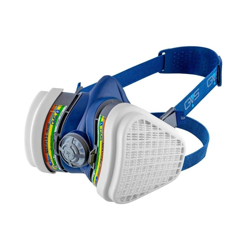 GVS Filter Technology SPR491 Demi-masque respiratoire anti-poussière et contre les risques Poussieres/Multiples Gaz, M/L, Bleu