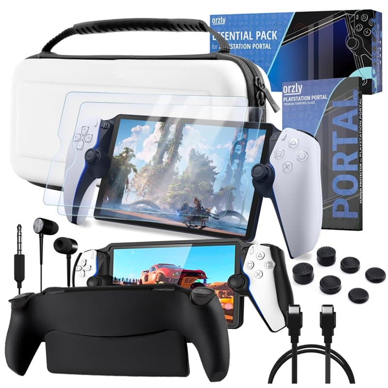 Ensemble d'accessoires conçus pour Playstation Portal Case et protecteur d'écran, étui pour casque, câble de charge, poignée de