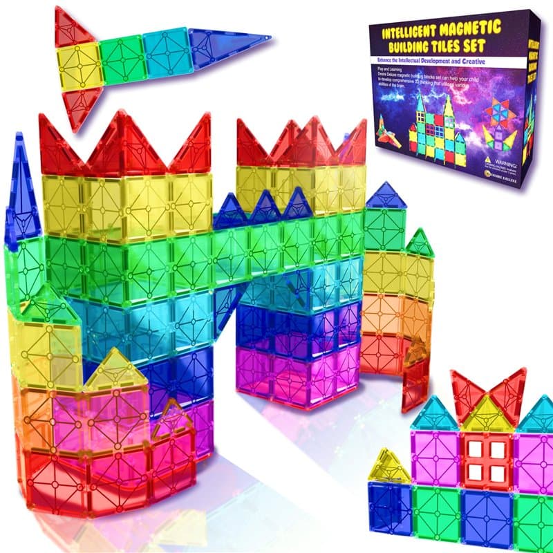 Desire Deluxe Ensemble de Blocs et Briques Magnétiques de Construction - Jouet éducatif pour Enfants, Filles et garçons 3, 4, 5,