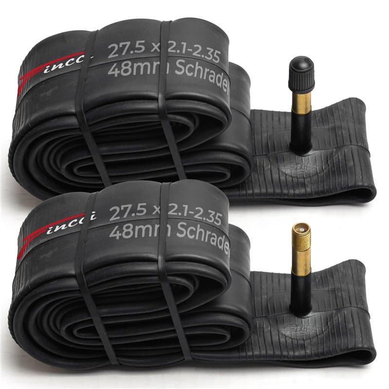 Fincci Paire de Chambres à air 27,5 avec Valve Schrader 48 mm - Chambre à air de vélo 27,5 x 2,10-2,35" - Chambre à air pour VTT