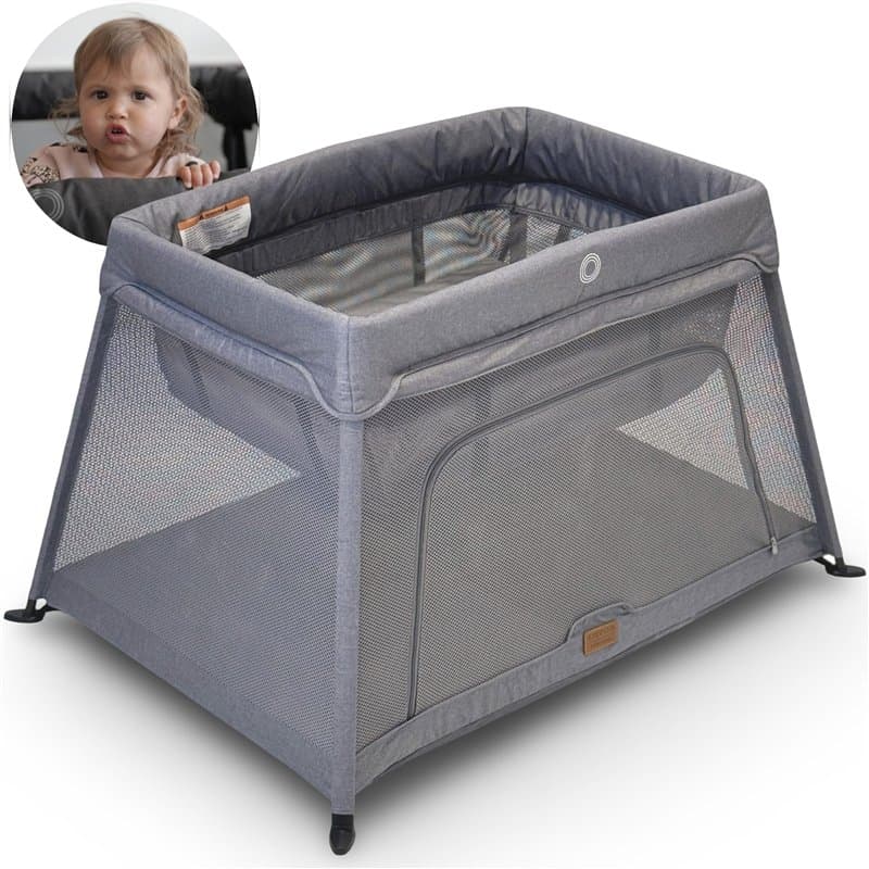 Le lit bébé de Voyage Venture Airpod Comprend Un Matelas en Mousse et Un Sac de Transport de 100 x 60 cm (Argent)
