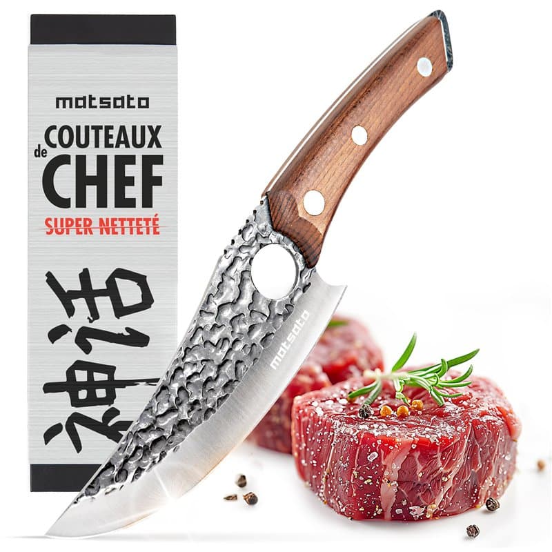 Matsato Couteau de Cuisine Parfait Pour Couper, Désosser et Hacher. Conçu Pour L'équilibre et Le Contrôle, Alliant Modernité et