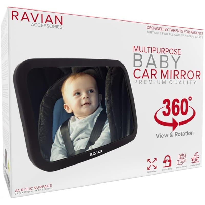 Rétroviseur de voiture pour siège arrière pour bébé avec vue arrière, incassable, réglable pour voir face à l'arrière pour nourr
