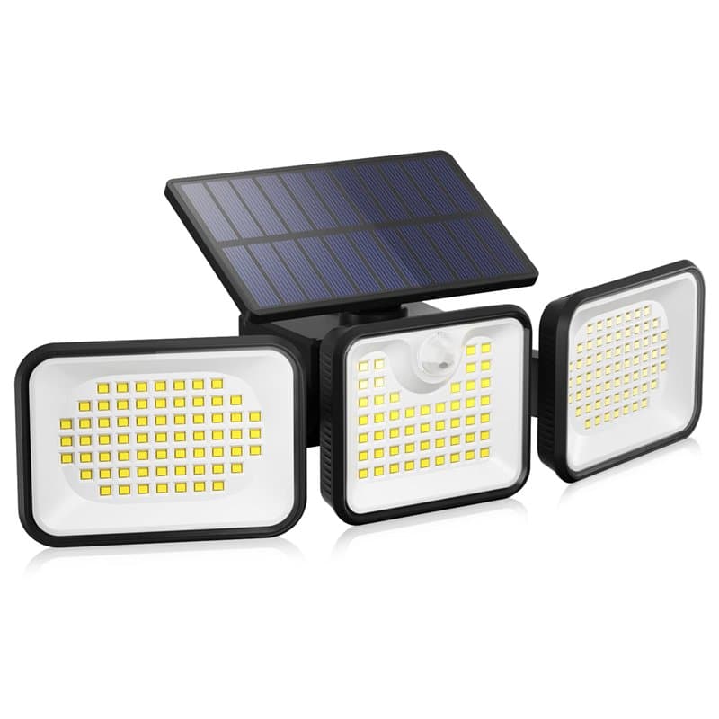 OUSFOT Lampe Solaire Exterieur, 180 LED Lumiere Solaire Exterieur Détecteur de Mouvement, 3 Modes Projecteur LED Angle d'éclaira