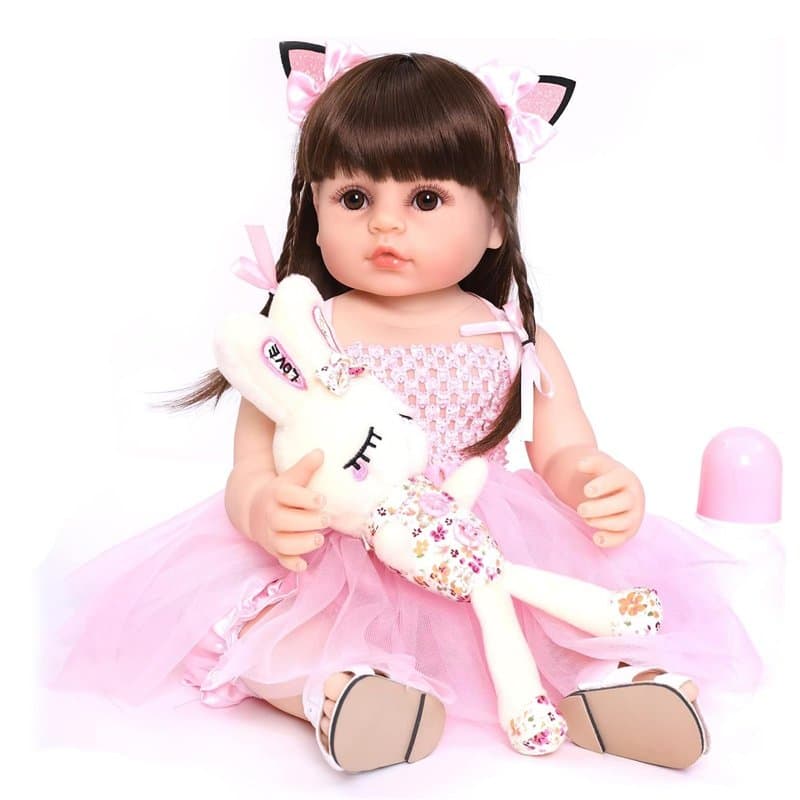 SYP Poupée Reborn 48cm Bebe Reborn Fille 18 Pouces Réaliste Bebe Reborn Nurserie Vrai Enfant Garçon Jouet Cadeau de noël