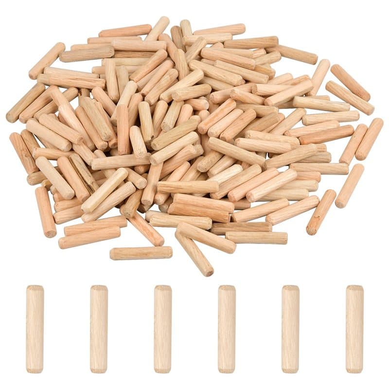200PCS Chevilles en Bois, Cheville de Meuble 6mm x 30mm, Tourillons en Hêtre, Chevilles Rainurées en Bois, Goujon Bois de Hêtre