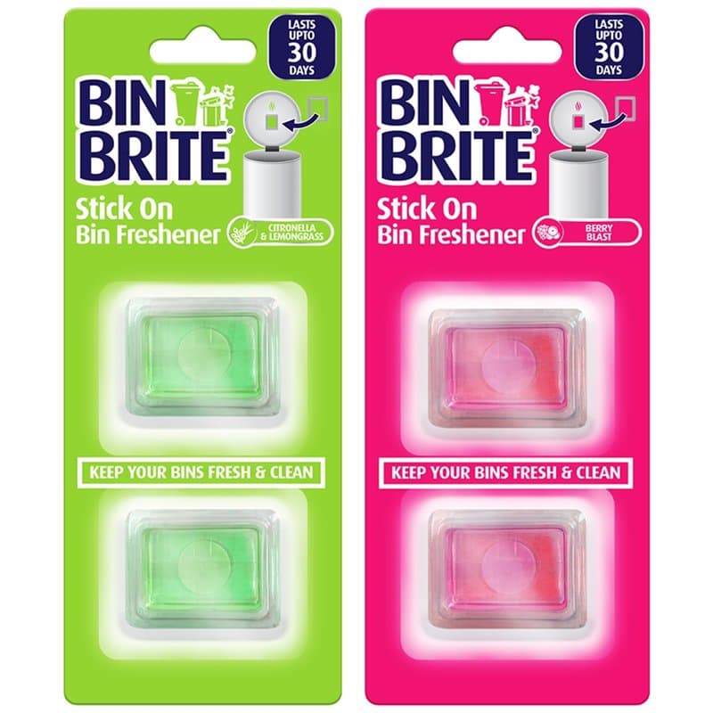 NTI 4 x désodorisant à Coller pour poubelles fraîches avec pédale pivotante, Parfum d'air, Souffle de Baies | Citronnelle et cit