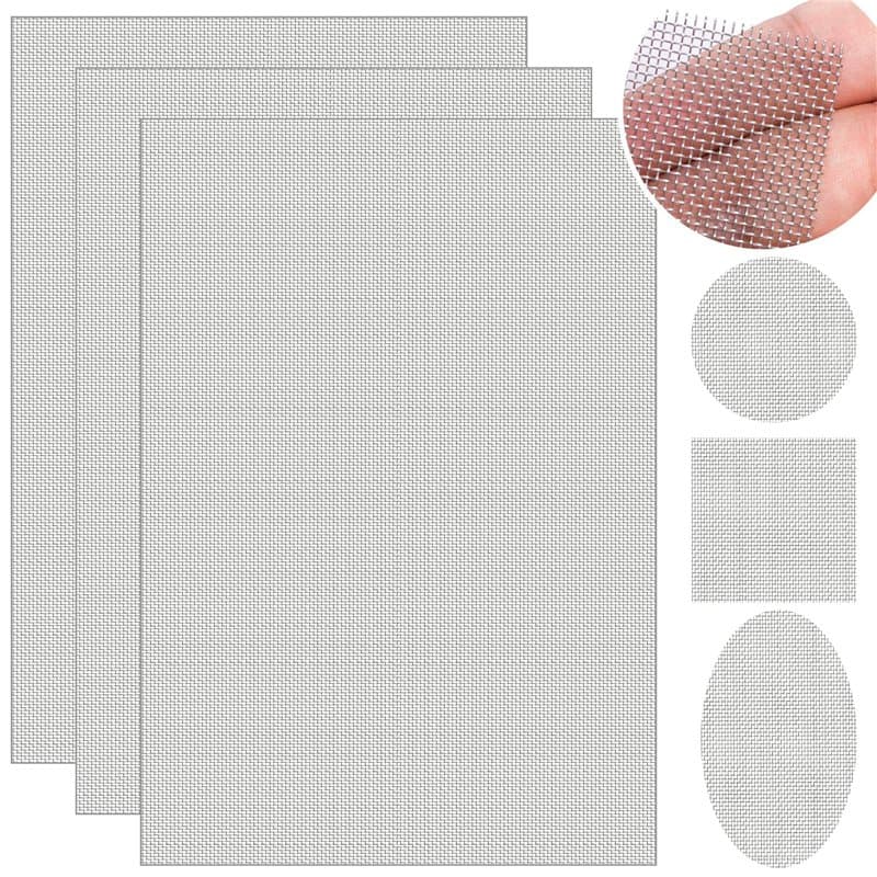 3 Pièces A4 Grille Filtre Maille Hotte Filtre en Acier Inoxydable Grillage Mailles Fines 1mm Moustiquaire en Treillis Métallique