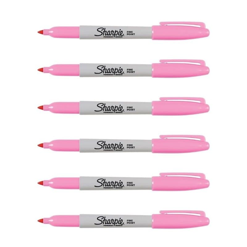 Sharpie Marqueurs permanents Pointe fine | Rose | 6 comptes