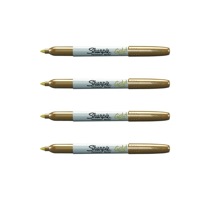 Sharpie Lot de 4 marqueurs permanents métallisés à pointe fine Doré
